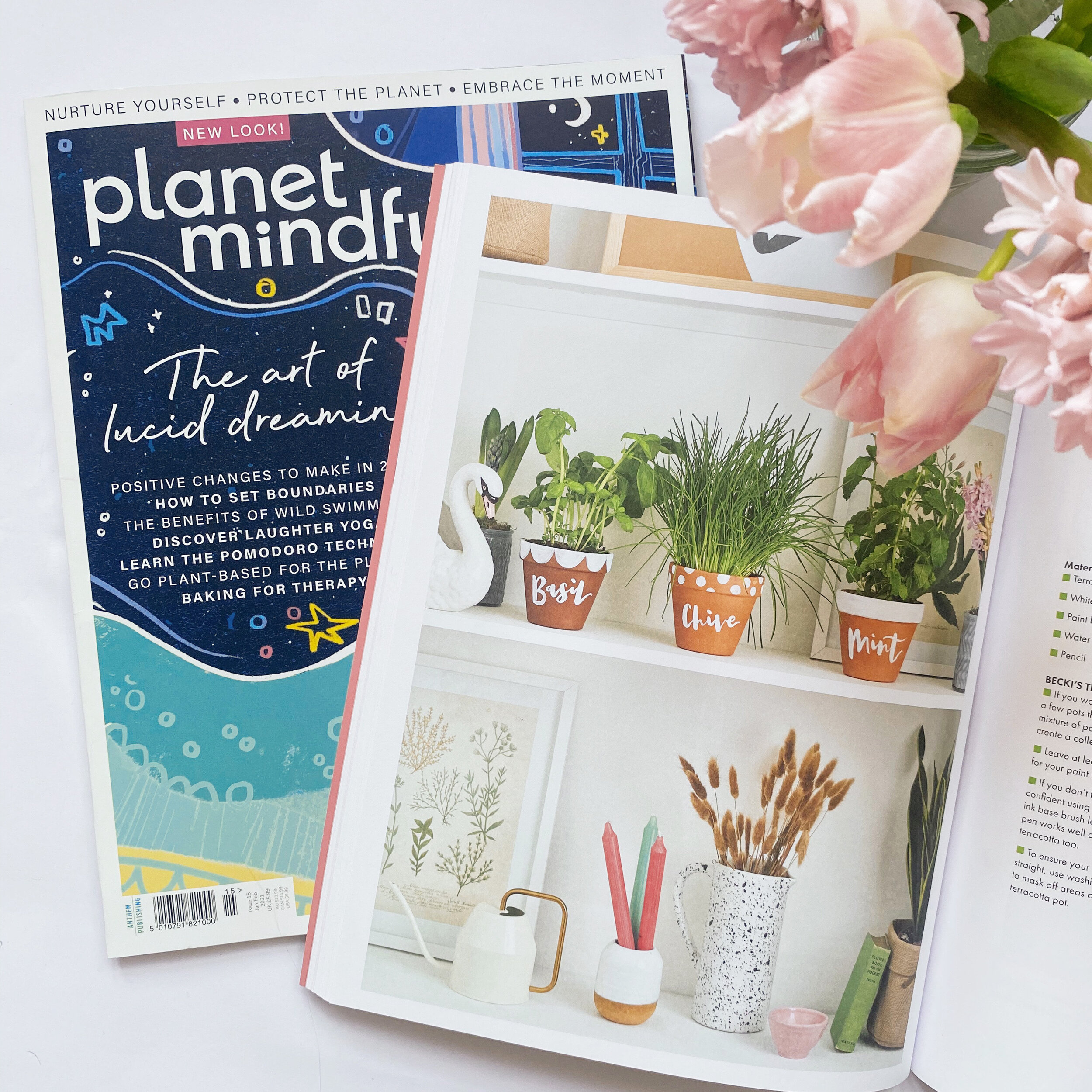 Modern Brush Lettering in this months Planet Mindful Magazine — Becki Clark