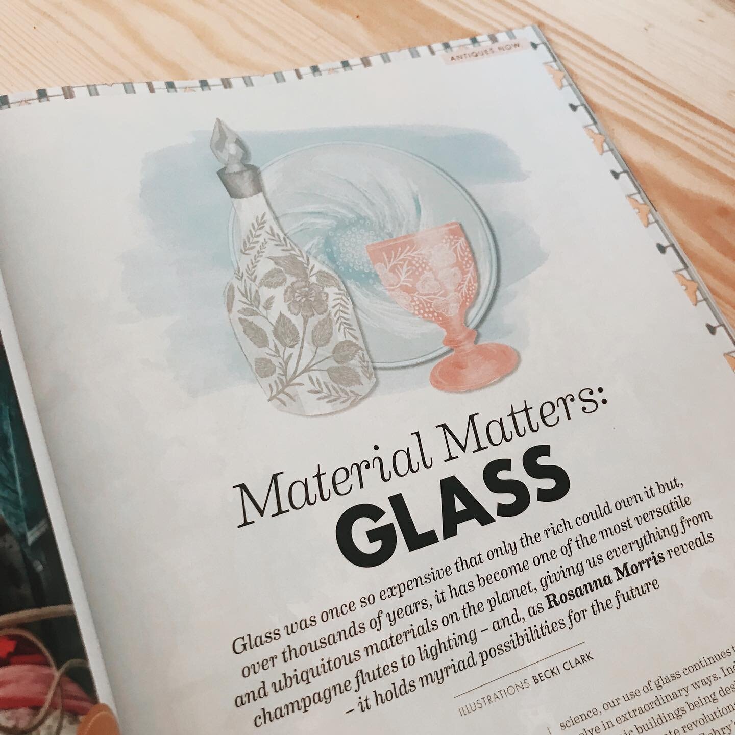  Regular illustration commissions for Homes &amp; Antiques’ Material Matters editorial series.  