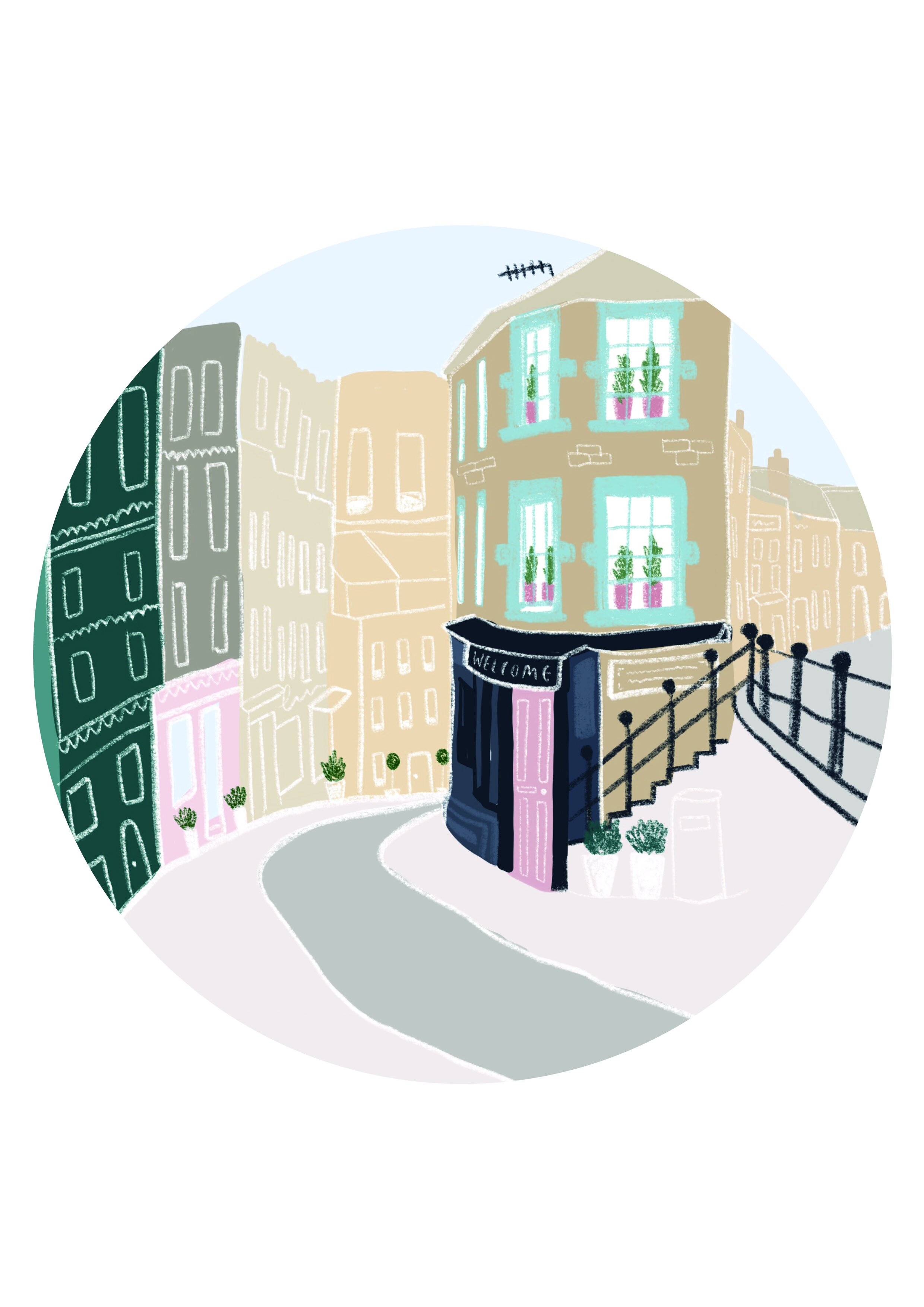  Illustration commission for Homes &amp; Antiques feature on Britain’s top 10 shopping streets. 