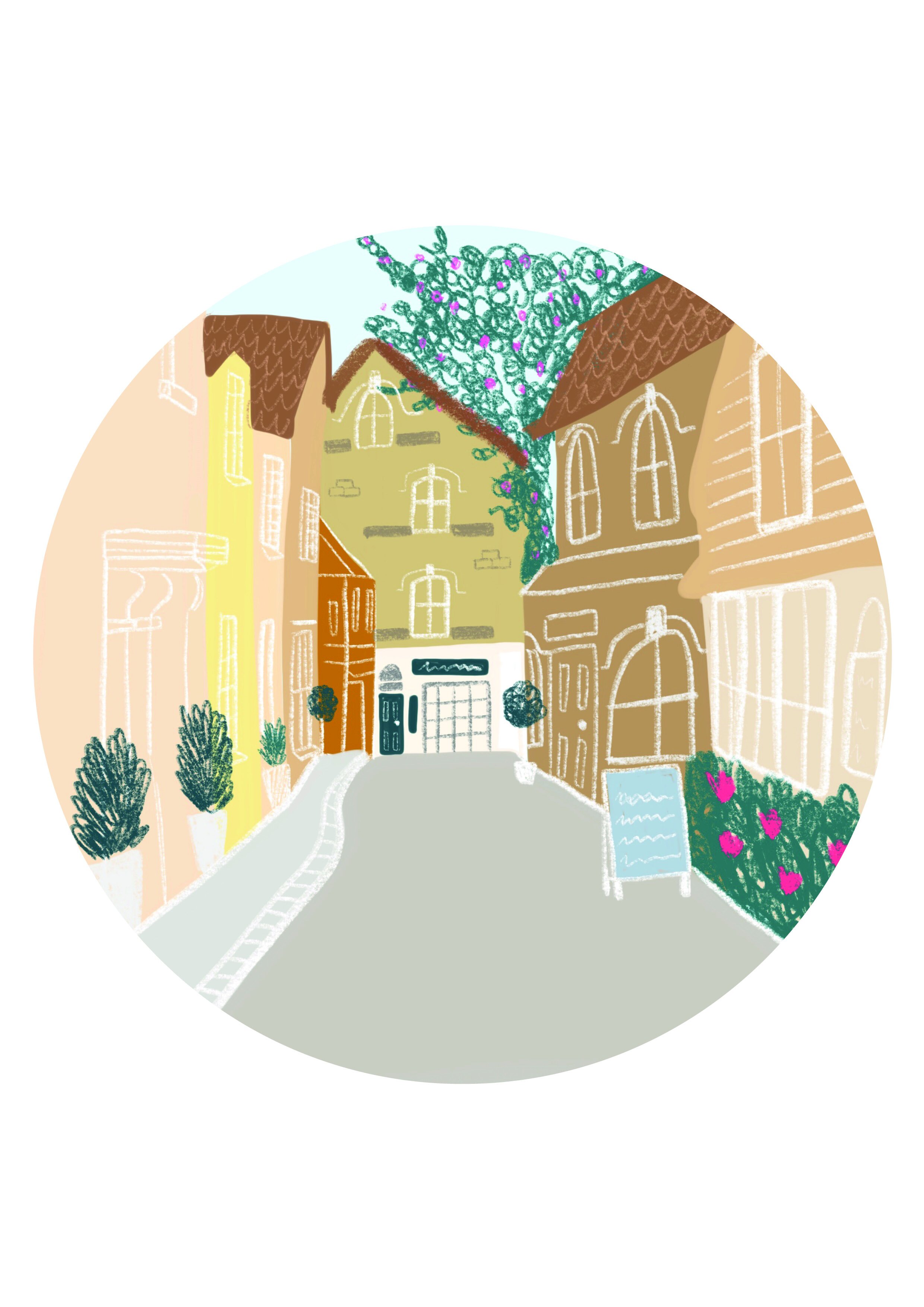 Illustration commission for Homes &amp; Antiques feature on Britain’s top 10 shopping streets. 