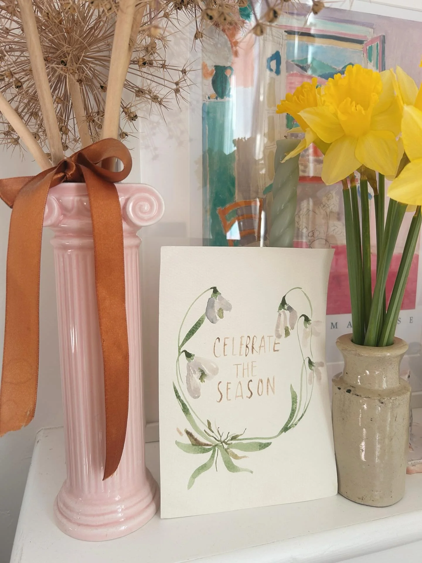 Celebrating Spring, my new online course with 4 creative workshops exploring painting with watercolour, fineliner drawing, illustrative florals and playful paper cuts begins next month&hellip;.
 
The cost is &pound;45 and you&rsquo;ll receive a new o