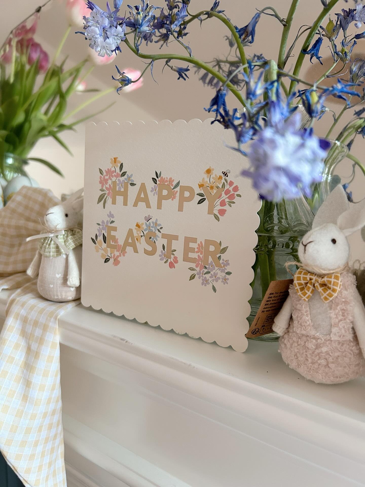 Easter bits 🌿 Felted bunnies, Baskets full of treats with hand made bows, bluebells, blossom and themed outfits for my bambino 🐰