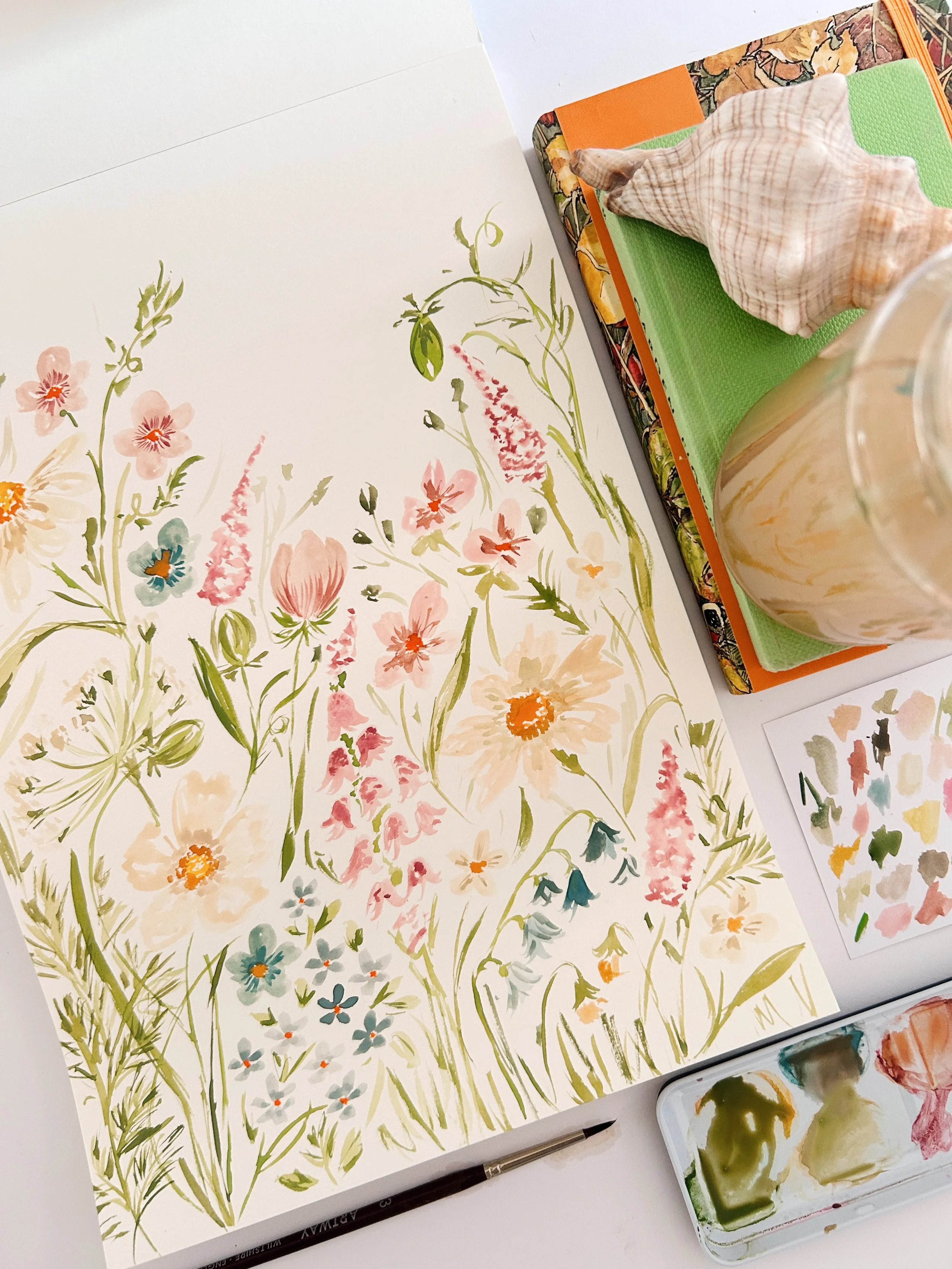 spring meadow floral painting page.JPG