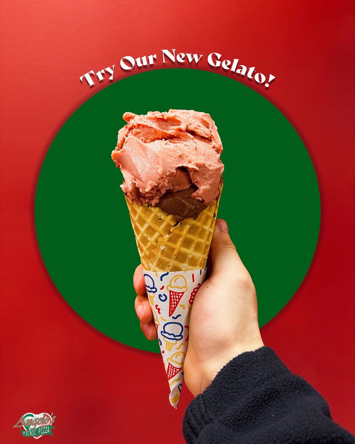 Did you know we now sell gelatos? Try one of our imported flavors today! Served in a cone or an Italian ice cream sandwich 🍨 

#angelospicnicpizza #smyrna #tn #newyorkstylepizza