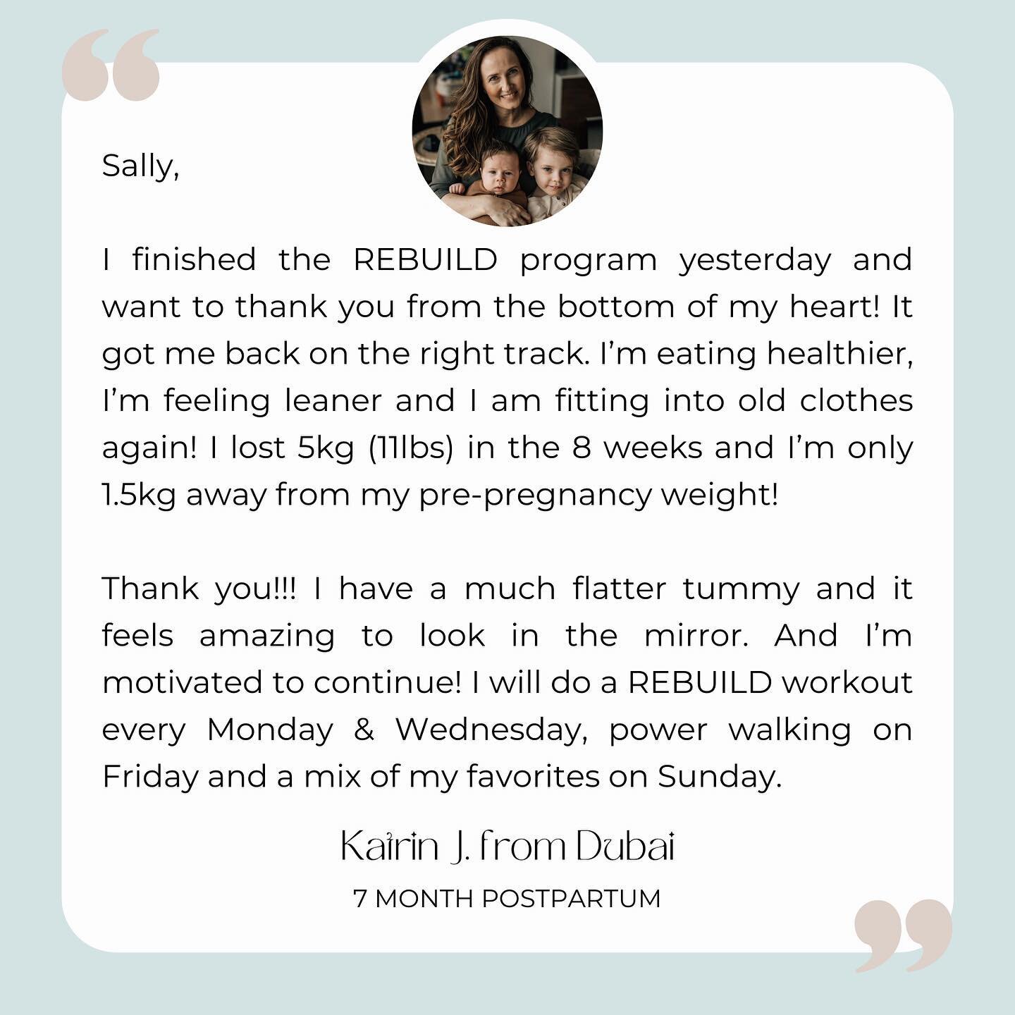 Can we all give a clap to Katrin, mama of 2, for taking care of herself 👏🏻 (double tap on pic)! She sent me this email and I&rsquo;m so proud of her! 

.
.
.

#postnatal #postnatalfitness #pregnancy #birth #fitness #review #postpartumprogram #postn