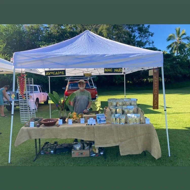 Kula Mana is at the Ho&rsquo;oulu Farmers Market today! Stop by for fresh avocados, bananas and macadamia nuts! Mahalo!