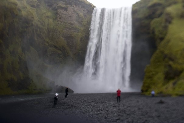 Skogafoss, a glacial waterfall along the southern coast of Iceland