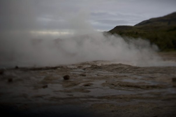 Steaming Geysir in Iceland