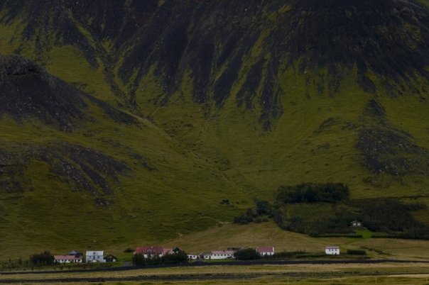 Houses along the southern coast of Iceland