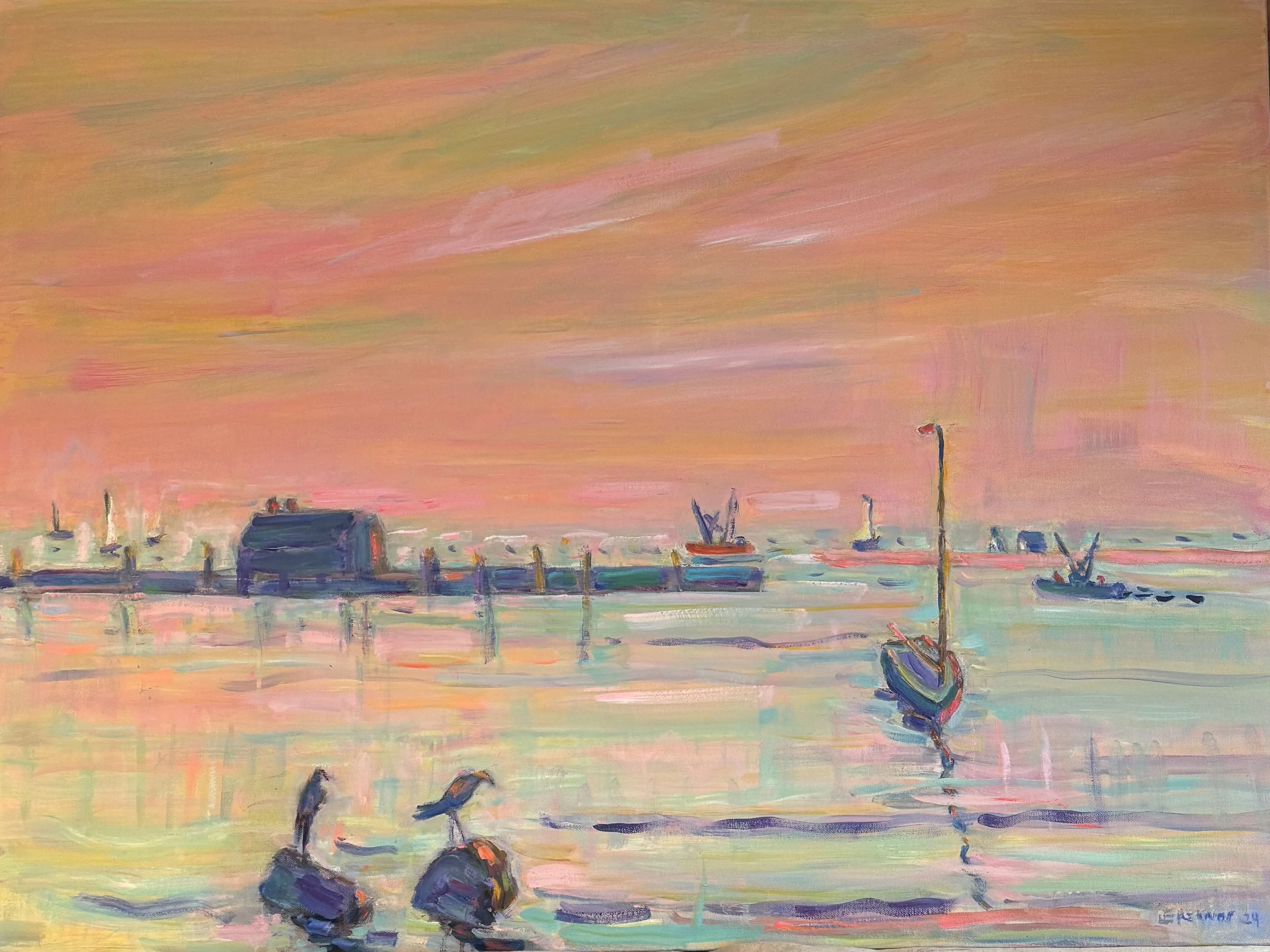 [SOLD] Peach Light (2024), Oil on Canvas,	$1,800