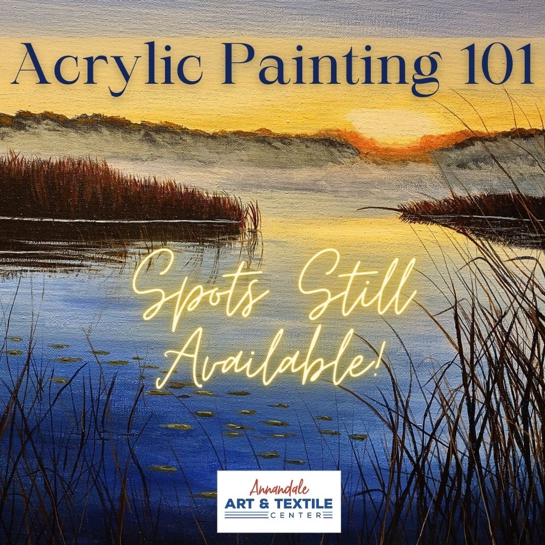 There are still spots available in Pam Kaskinen's &quot;Acrylic Painting 101&quot; class on Saturday, April 20th!

Visit our website for more information and to register:
https://annandale-art-and-textile-center.coursestorm.com/course/acrylic-paintin