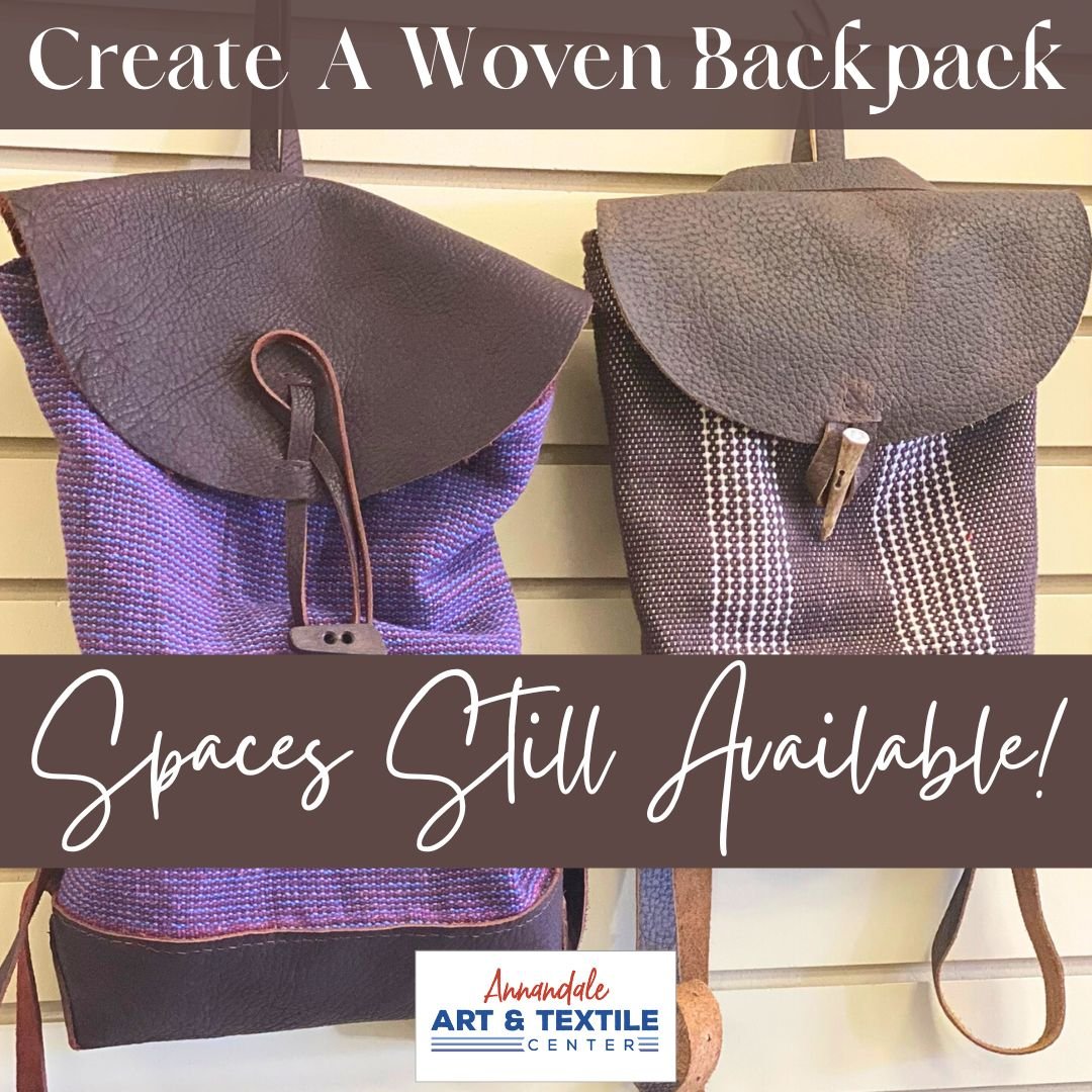 Looking to take your weaving to the next level? Our advanced weaving course &quot;Create A Woven Backpack&quot; starts on June 6th and there are still spaces available! 

Visit https://annandale-art-and-textile-center.coursestorm.com/category/weaving