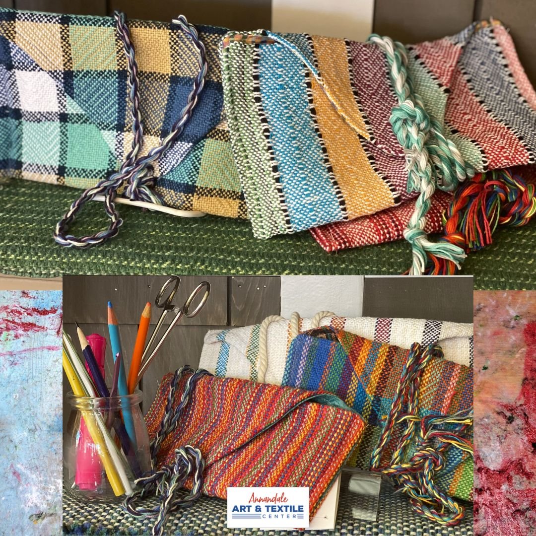 Still looking for a gift for mom for Mother's Day? Our fabulous artist pouches are a wonderful idea! Crafted from textiles beautifully woven by the skilled hands of the Heart of the Lakes Weavers, they come in a wide variety of gorgeous and distincti