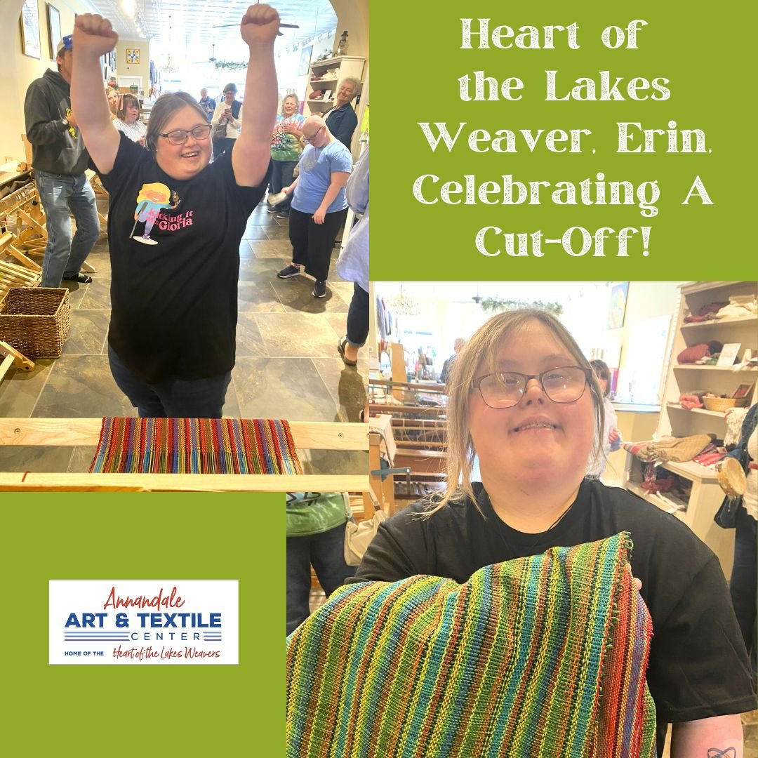 The local kindergarten class touring Annandale Art &amp; Textile Center also got to experience a loom cut-off with Heart of the Lakes Weaver, Erin! Way to go, Erin, and we hope the kindergarteners had a wonderful time!

#annandaleartandtextilecenter 