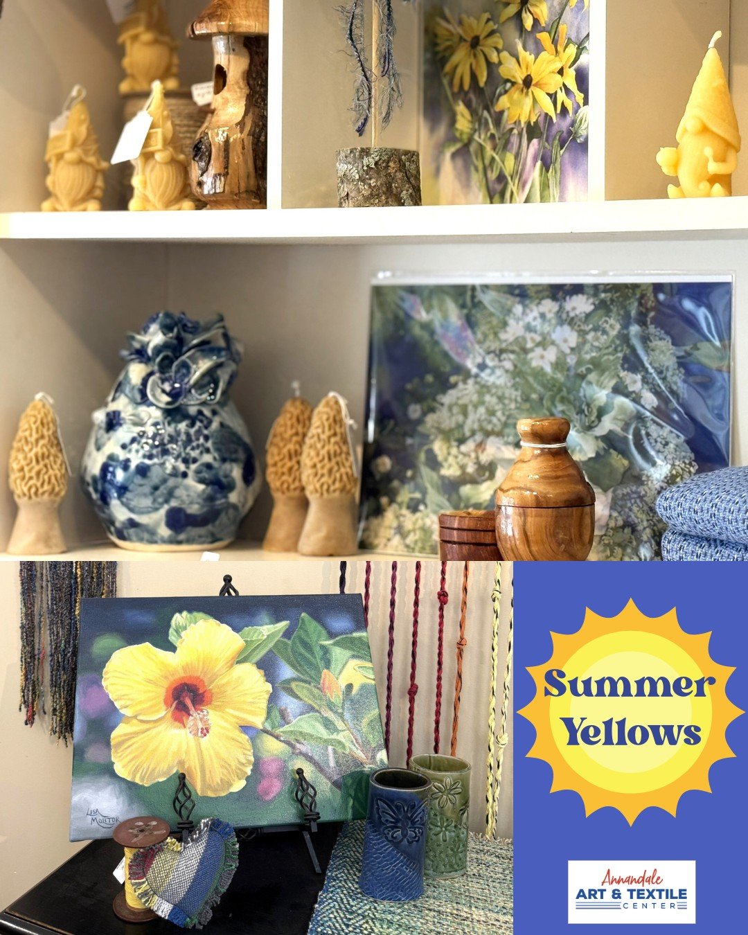 #summerdaysOur days may be a bit cloudy and rainy but the summer sun will come out! In the meantime, stop into Annandale Art &amp; Textile and check out our fabulous displays!

Our current hours are:
Tues-Fri 10A-4P
Sat 10A-1P
Closed Sunday and Monda