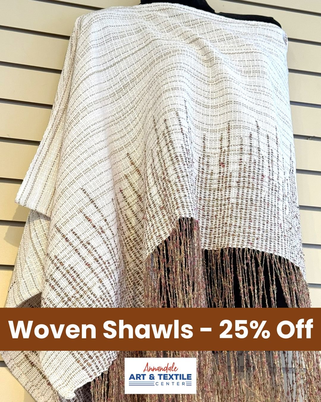 Need another layer to ward off these bitter cold temps? In preparation for new shawl designs coming in 2026 we have discounted our current inventory of woven shawls! Stop in and add a stunning, one-of-a-kind piece of wearable work of art to your ward