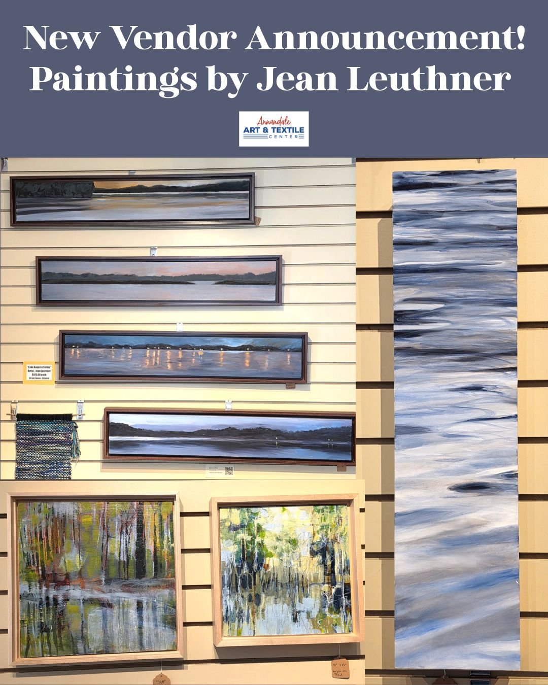 Annandale Art &amp; Textile Center is happy to welcome painter Jean Leuthner and her beautiful artwork to our retail gallery. These are a must see in person - absolutely beautiful!

Plan a visit to AATC - at Annandale Art &amp; Textile Center artistr