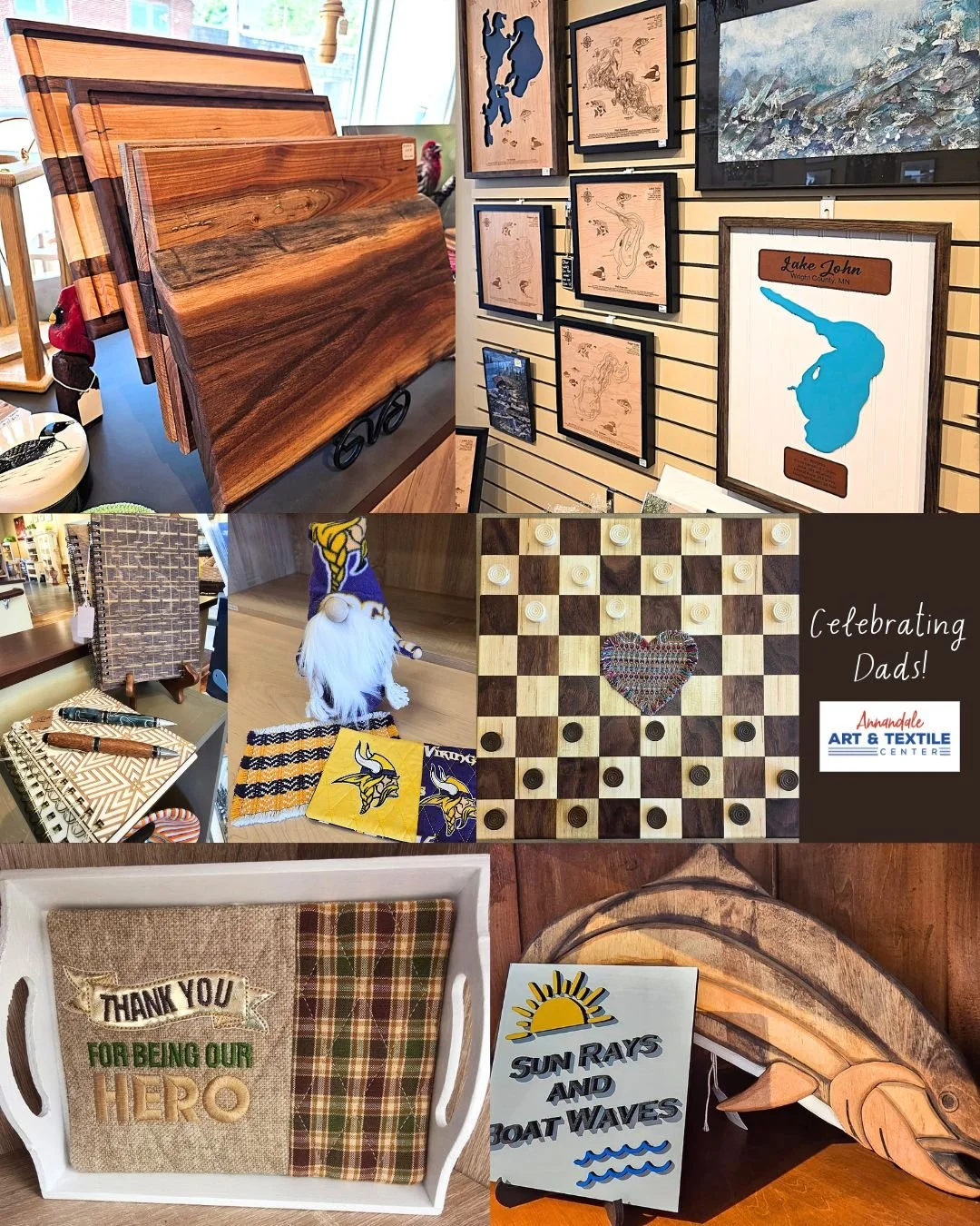Looking for just the right gift for the Dad's in your life? Visit Annandale Art &amp; Textile Center and check the Heart of the Lakes Weaver's woven goods as well as the locally crafted creations from 60+ local artisans and craftspeople. You are sure
