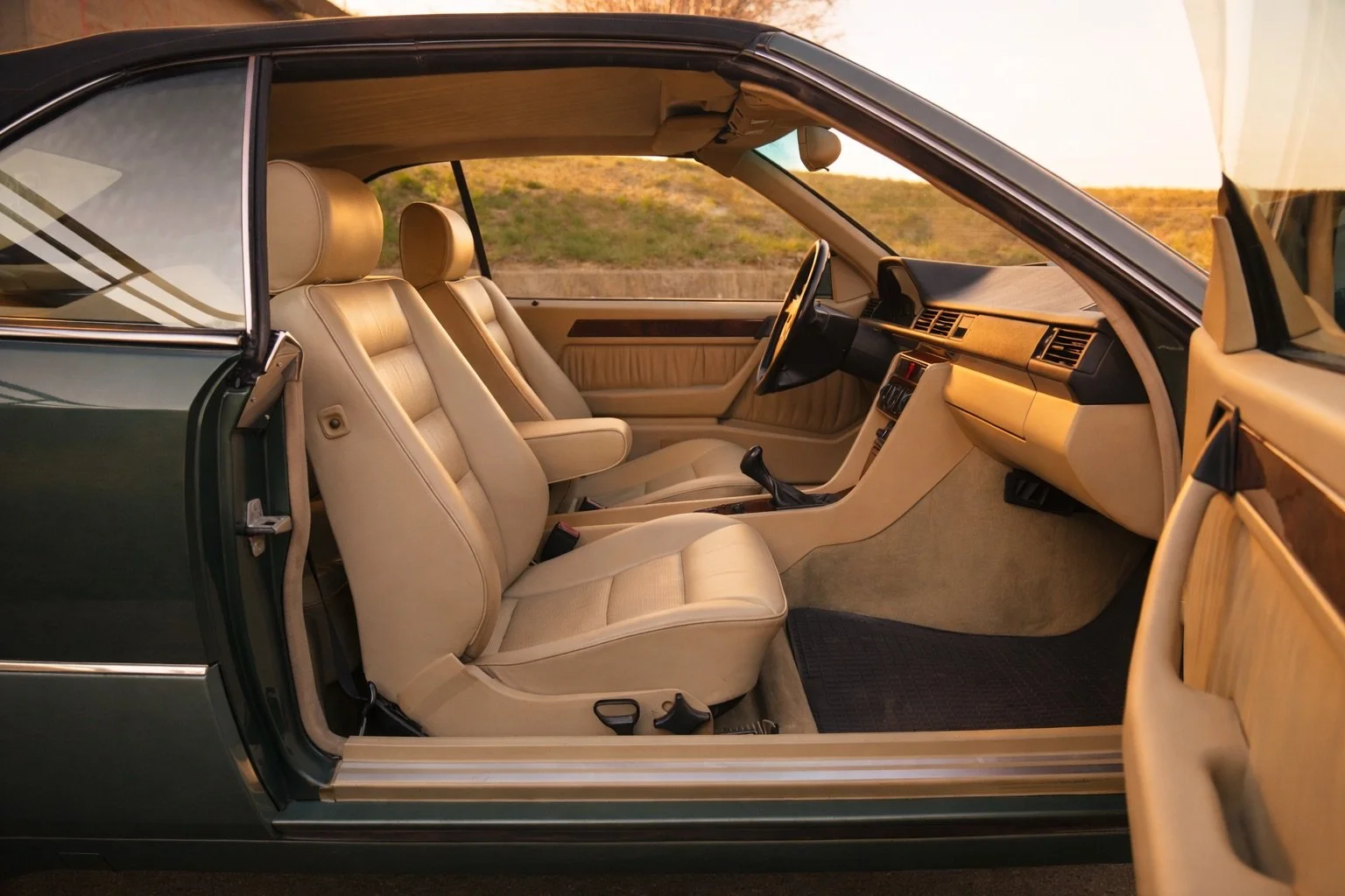 Grüner Mercedes im goldenen Sonnenlicht.jpeg