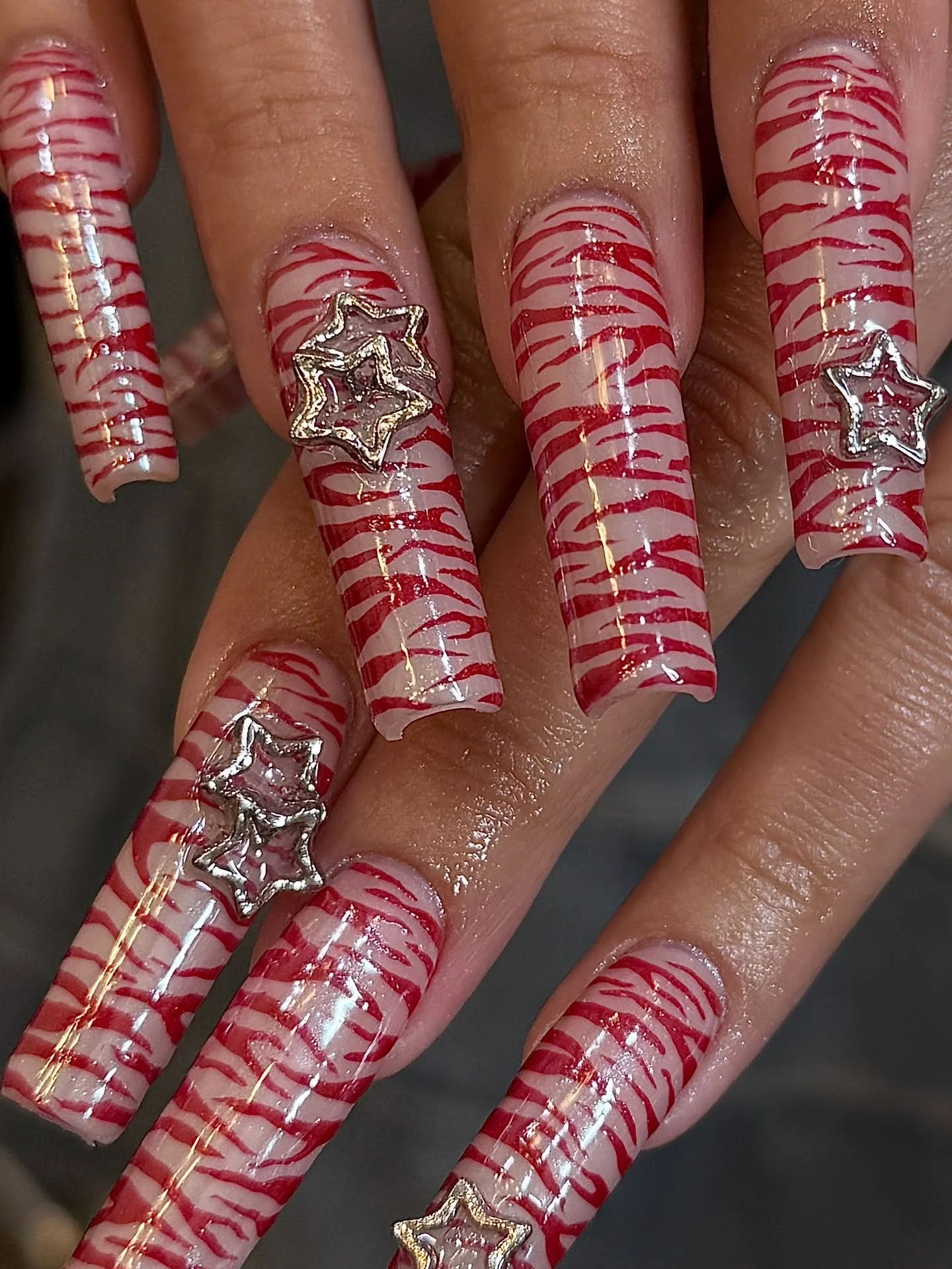 Handpainted pink zebra print by @serenadidem 🦓✨️⁠
.⁠
Gel-X &bull; Level 3⁠
📍179 Orchard Street, NYC ⁠
⁠
nyc nails, nail art, animal print nails