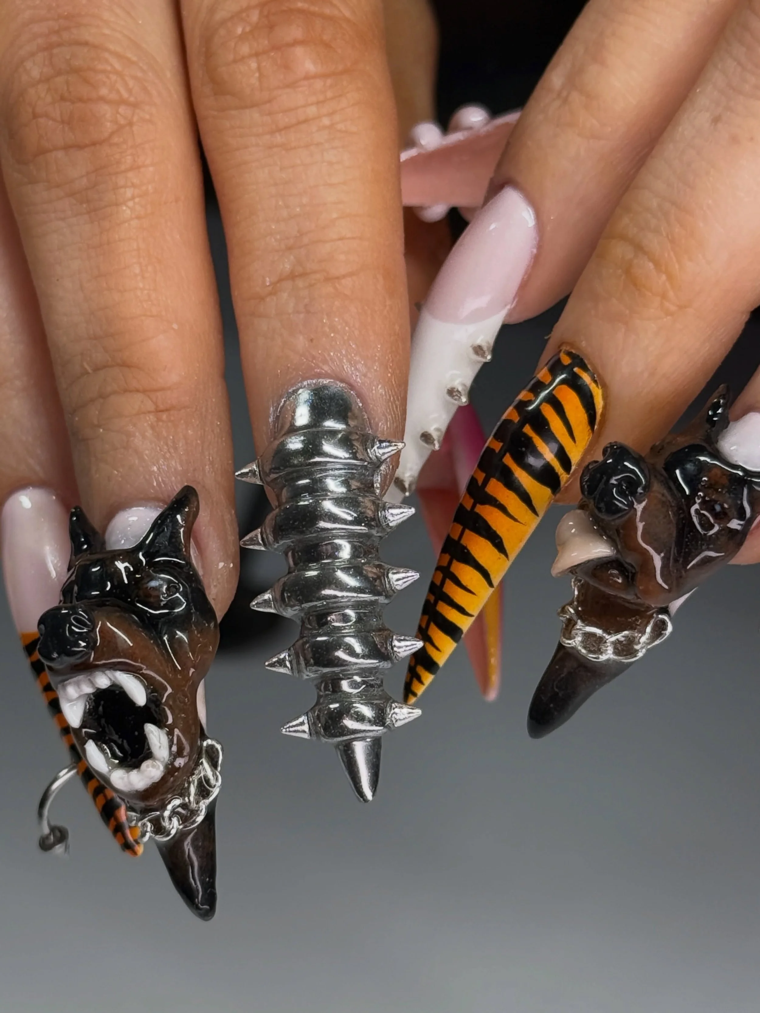 GOT THAT DOG IN EMMMM 🐾✨ Hand sculpted Dobermans for Alex, our natural nail queen by Serena @serenadidem⁠
.⁠
Gel-X &bull; Level 5⁠
📍Lower East Side NYC