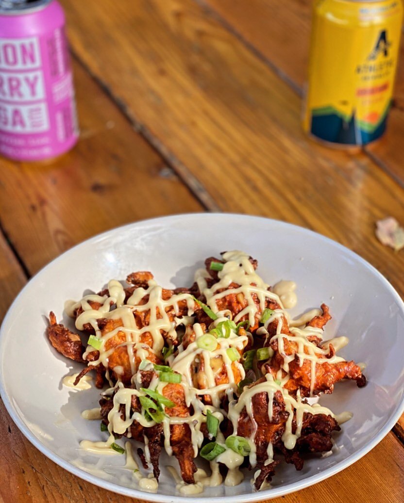 New thing. Kimchi yam fritters. Sweet soy aioli. ✨🤤✨

Pairs well with: Marionberry margarita, NA beer bubbles, chenin blanc, pink ros&eacute; 💕