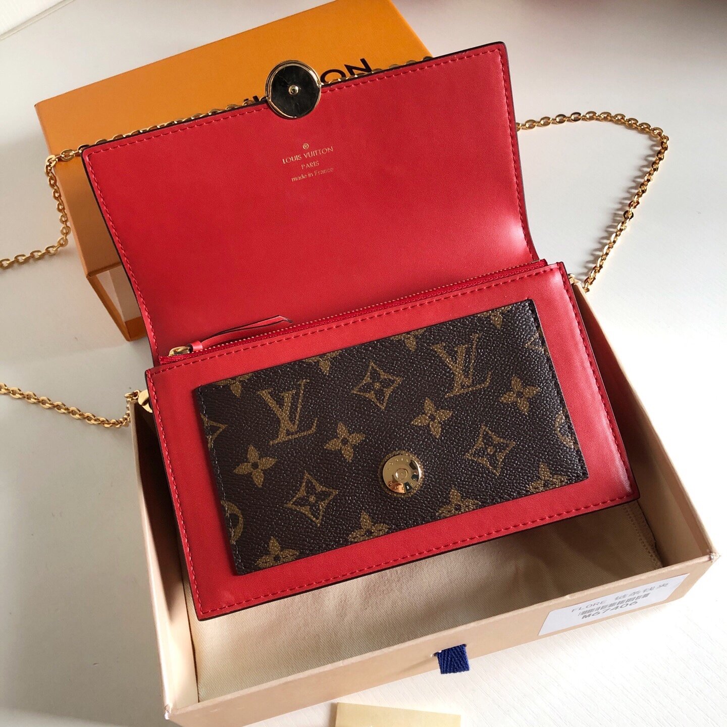 Shop Louis Vuitton 2021-22FW Flore chain wallet (M69579) by SkyNS