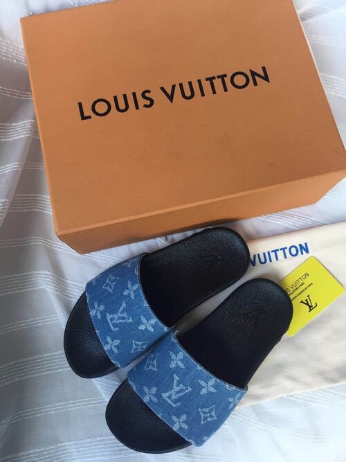 LOUIS VUITTON WATERFRONT MULES BLUE - The Edit LDN