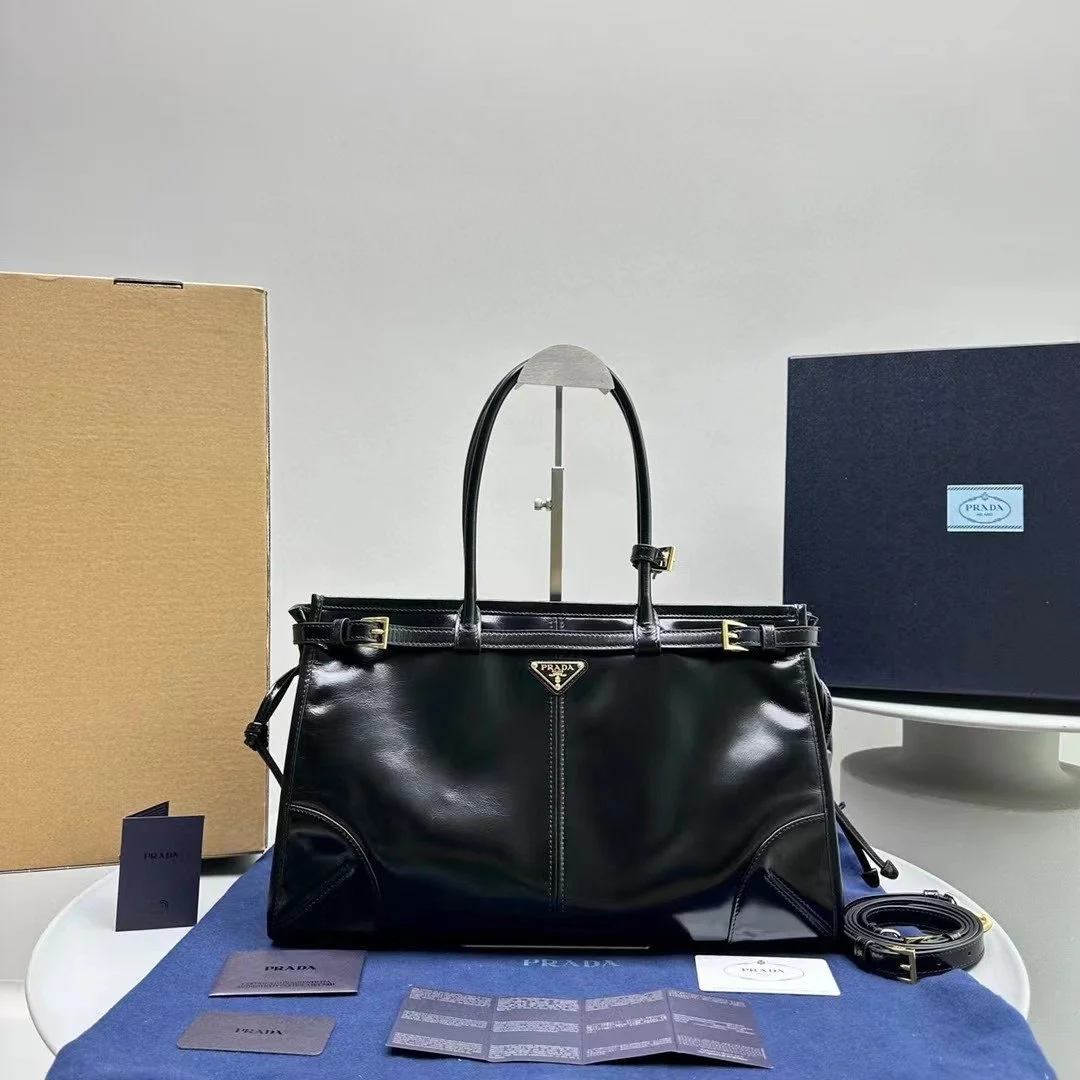 PRDA LARGE LEATHER HANDBAG