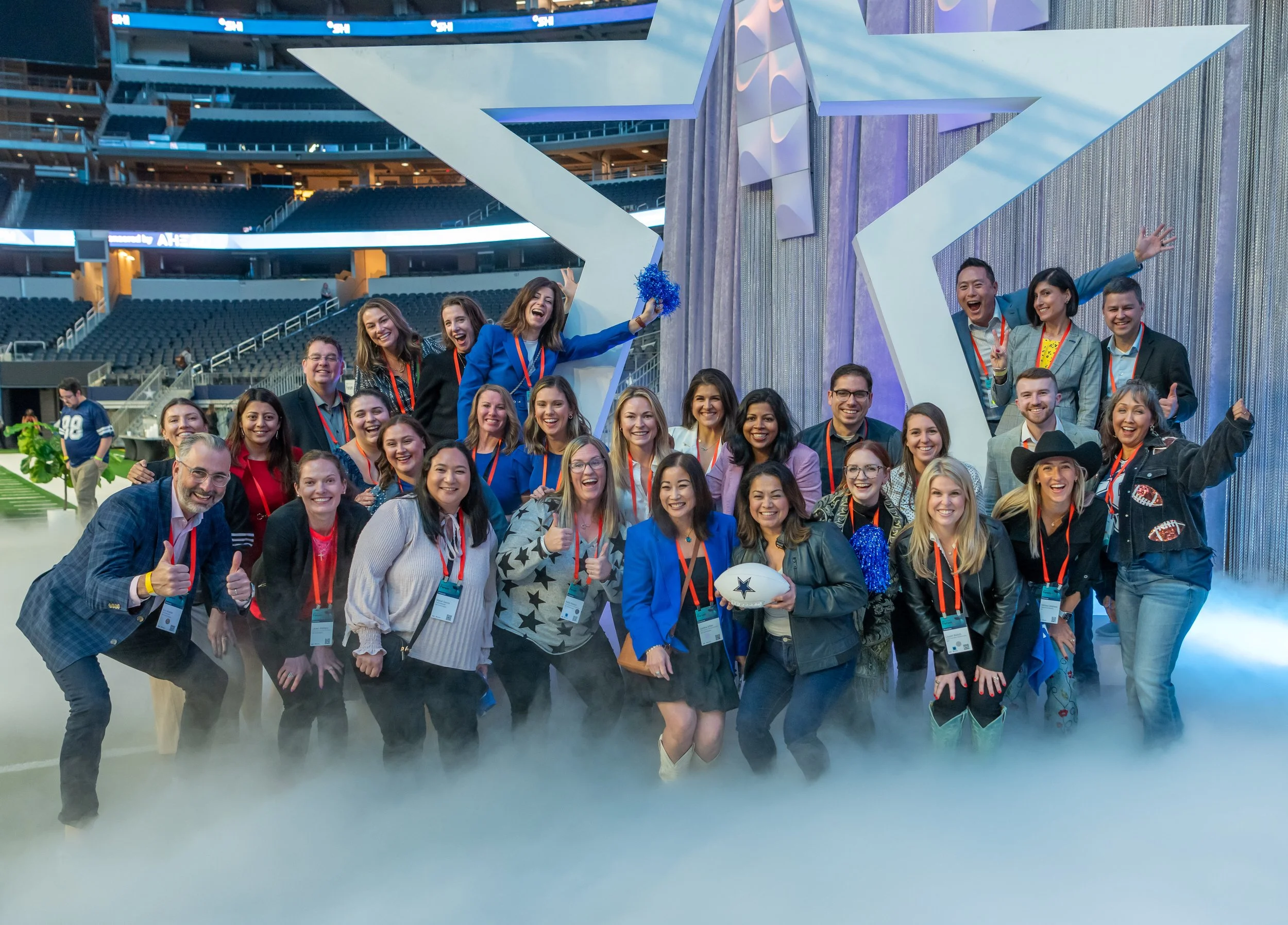 Team Member group photo at AT&T Stadium - Dell