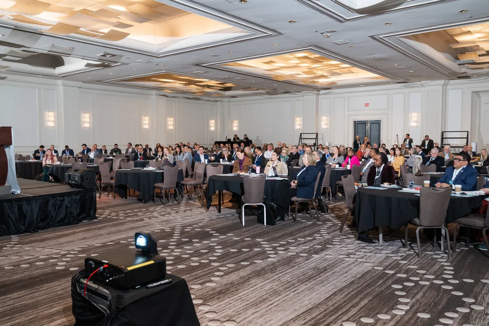 Professionals gathered for a conference at the Hyatt Regency