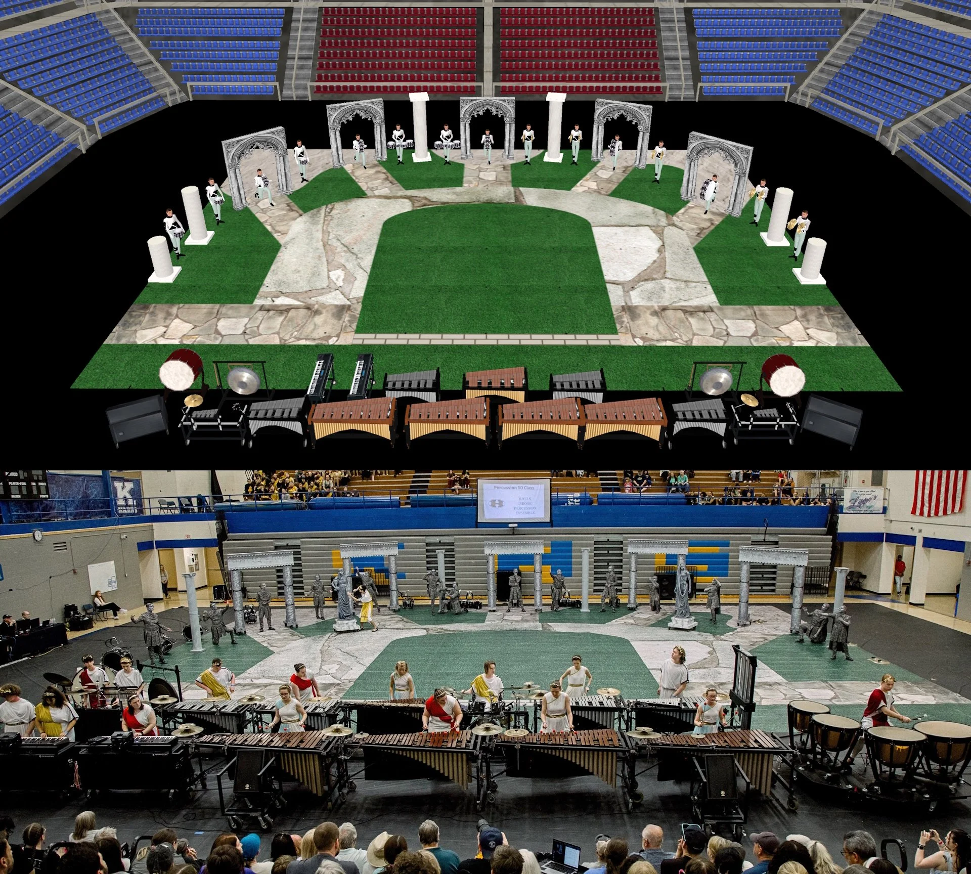 Halls Indoor 2025 Set Design & Printing "Statuesque"