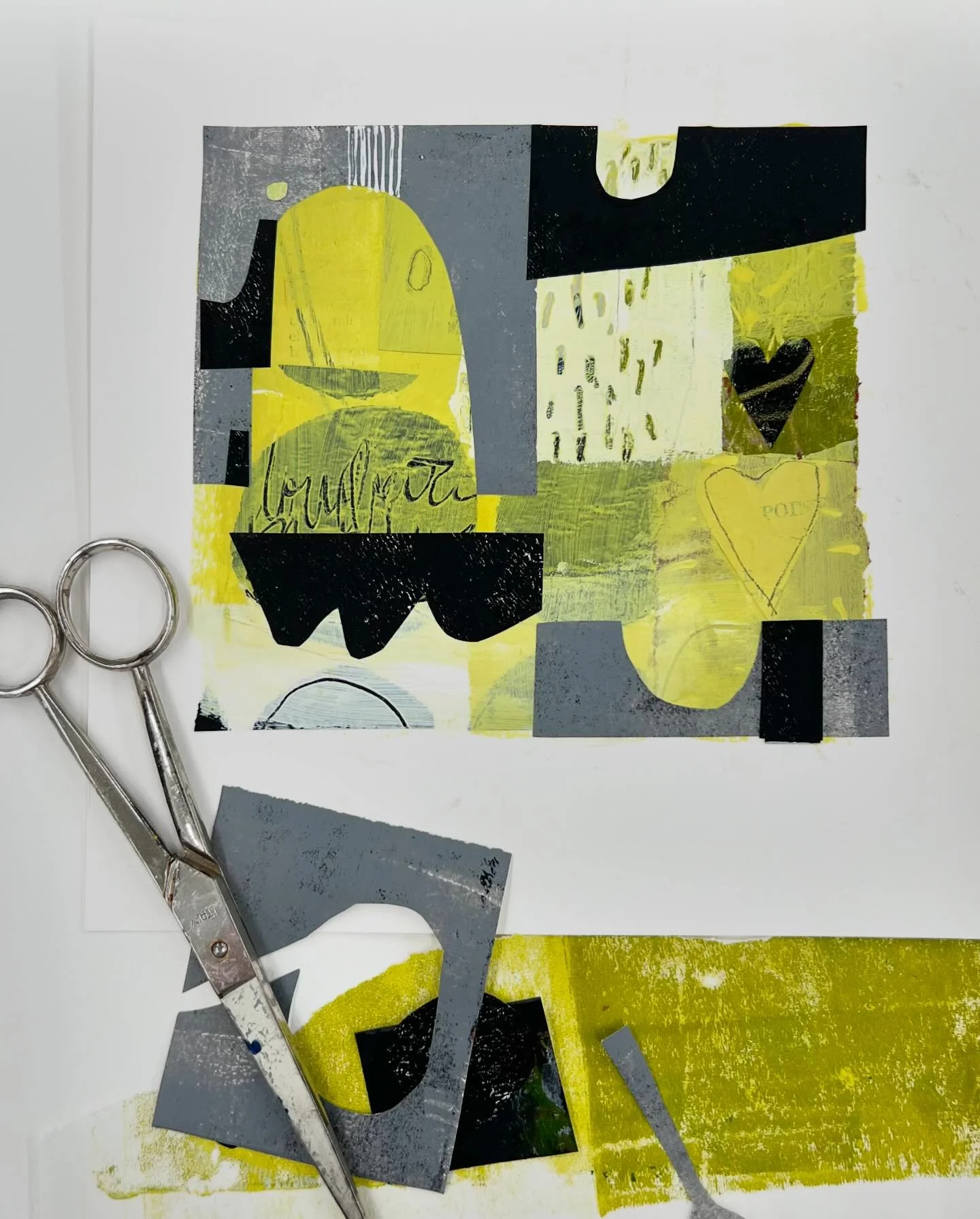 Adding collage to some mixed media pieces. And it&rsquo;s got me going down a new path! This was all inspired by a project listed in a new book by collage artist @lucieduclos. (Swipe &lt; to see the book title) I&rsquo;ve admired Lucie&rsquo;s work a