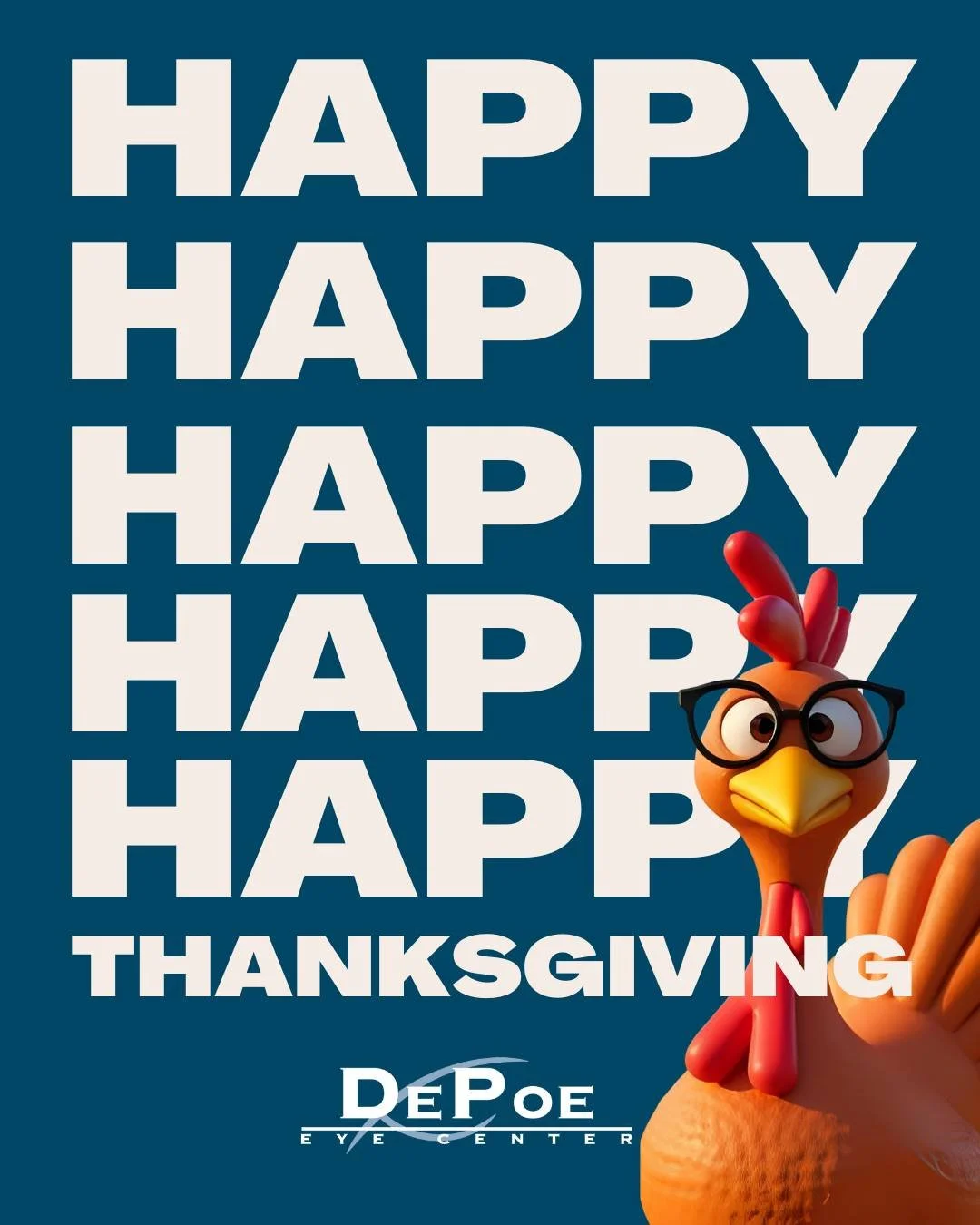 Happy Thanksgiving from DePoe! 🦃
Pssst! With his new glasses he can see what's on your plate 👀