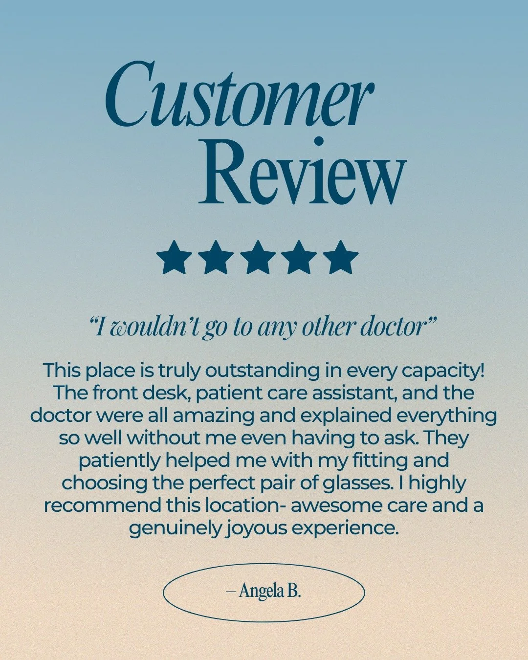 Reviews like these mean everything to us. Exceptional patient care isn&rsquo;t just our priority, it&rsquo;s the heart of everything we do 🩵 Thanks for the kind review, Angela