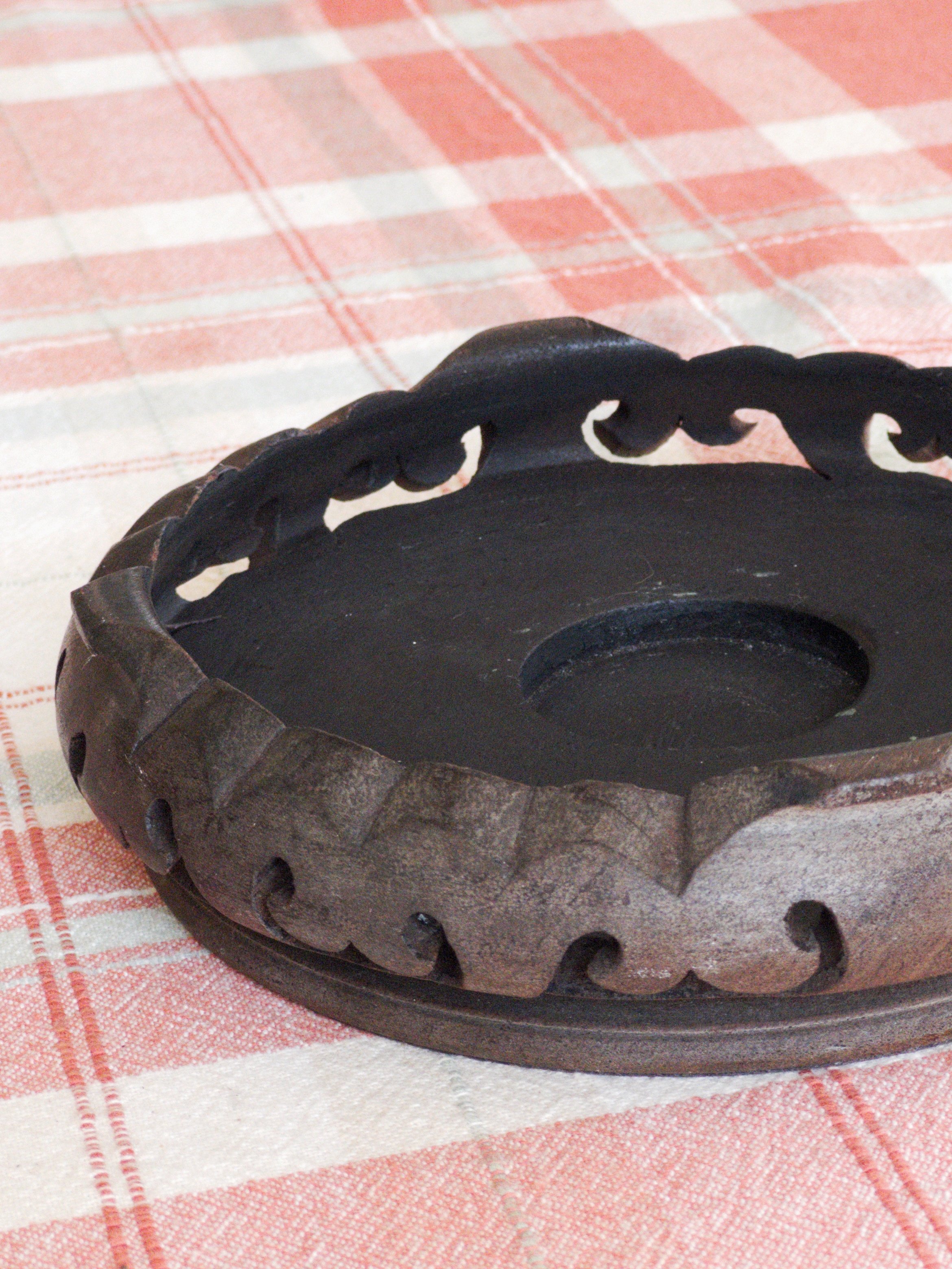 Vintage Reversible Carved Wooden Display Stand