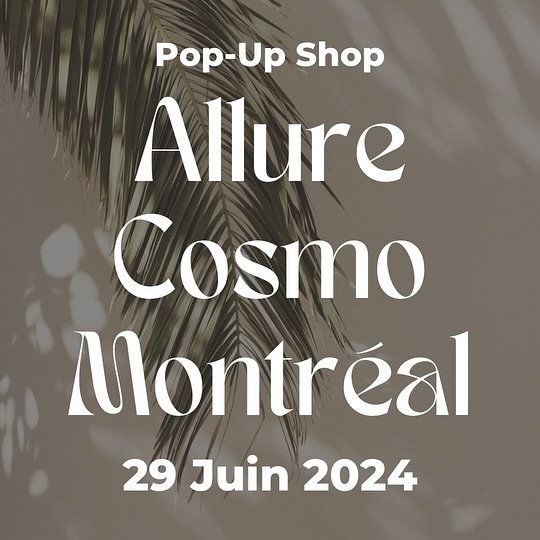 POP UP LOADING&hellip;.

Join us on Saturday, June 29th 2024 as we join our fellow local Montreal vendors for a pop up hosted by @popupallurecosmo ! 

Location: 5000 rue Iberville suite 320
Time: 12-5PM

Can&rsquo;t wait to see you there!
