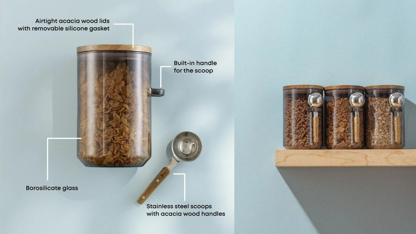 Stackable 3pc Set with Scoops