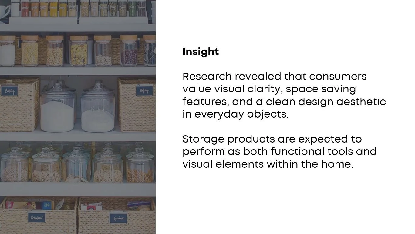 Consumers value functional, space saving storage that compliment their home. 