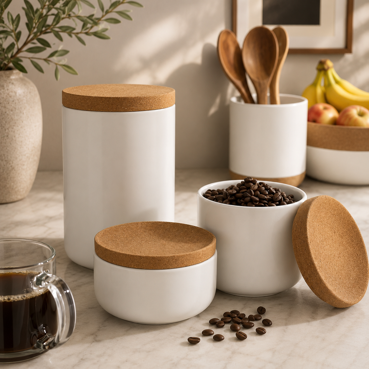 These canisters stand up to everyday use while adding a natural yet contemporary look to any kitchen