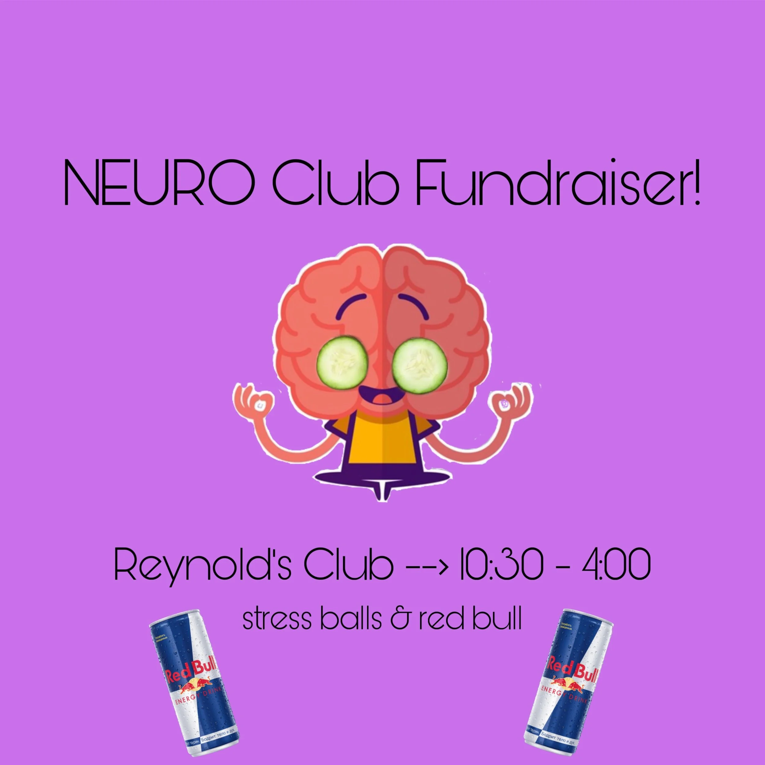 NEURO CLUB IS HOSTING A FUNDRAISER 🗣️🗣️
stop by our table in reynold&rsquo;s today to pick up a stress ball and red bull to help you get through this week of midterms!!

#midweekpickmeup #neuroclub #destress #neuroscience