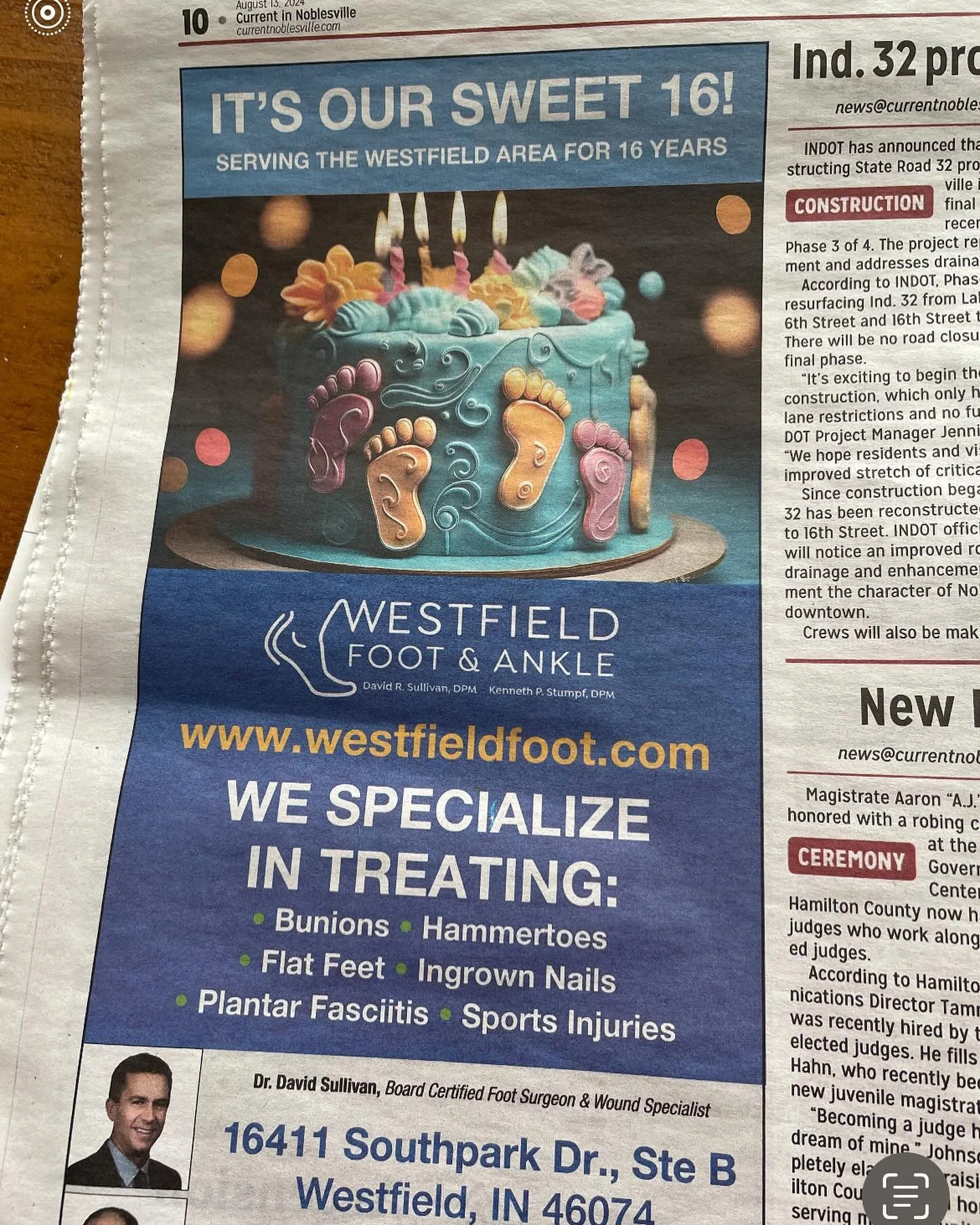 Happy 16 years to my client @westfield_foot_and_ankle_llc !! 🥳