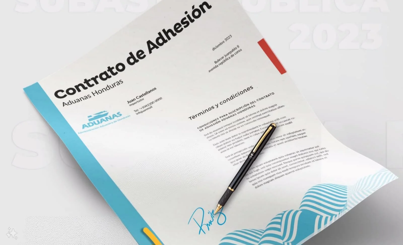 Contrato de Adhesión al Sistema Aduanero de Honduras