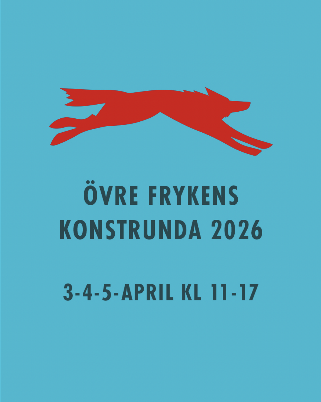 Bild med info om Övre Frykens Konstrunda 2026. 3-5 april