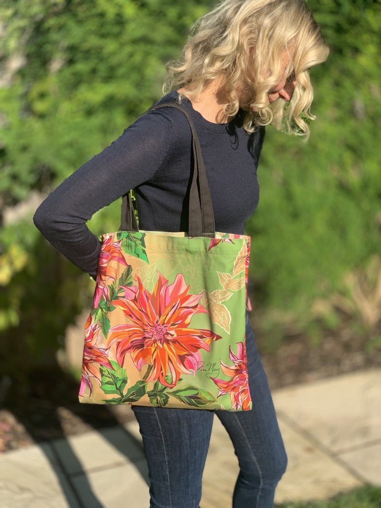 Dahlia Flower Tote Bag