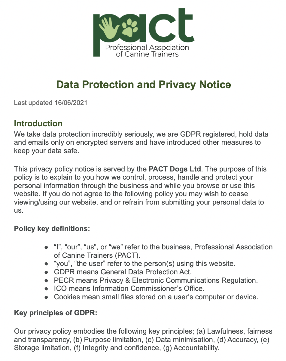 Data Protection and Privacy Notice