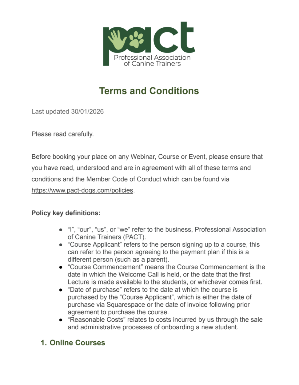 Terms and Conditions