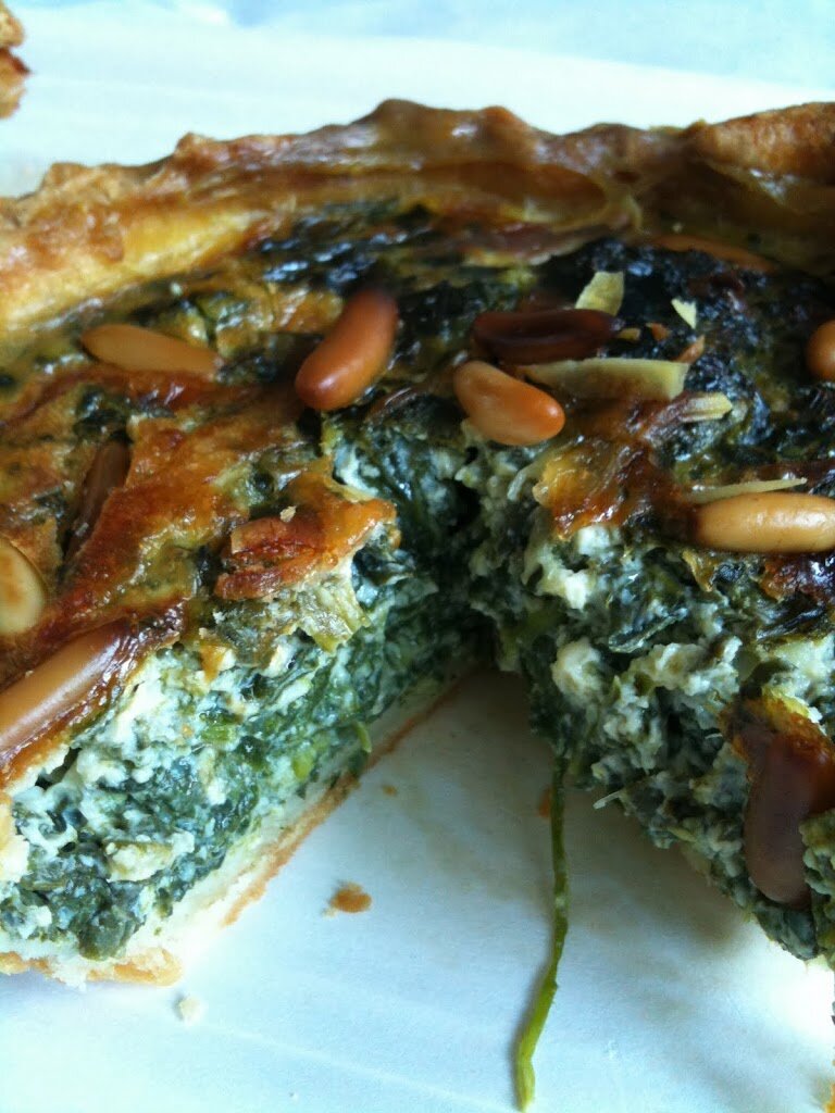 Quiche mit Blattspinat