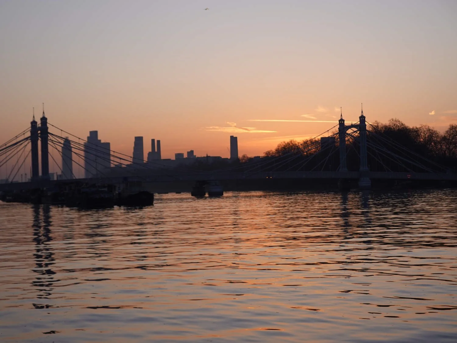 Dawn over Chelsea bridge