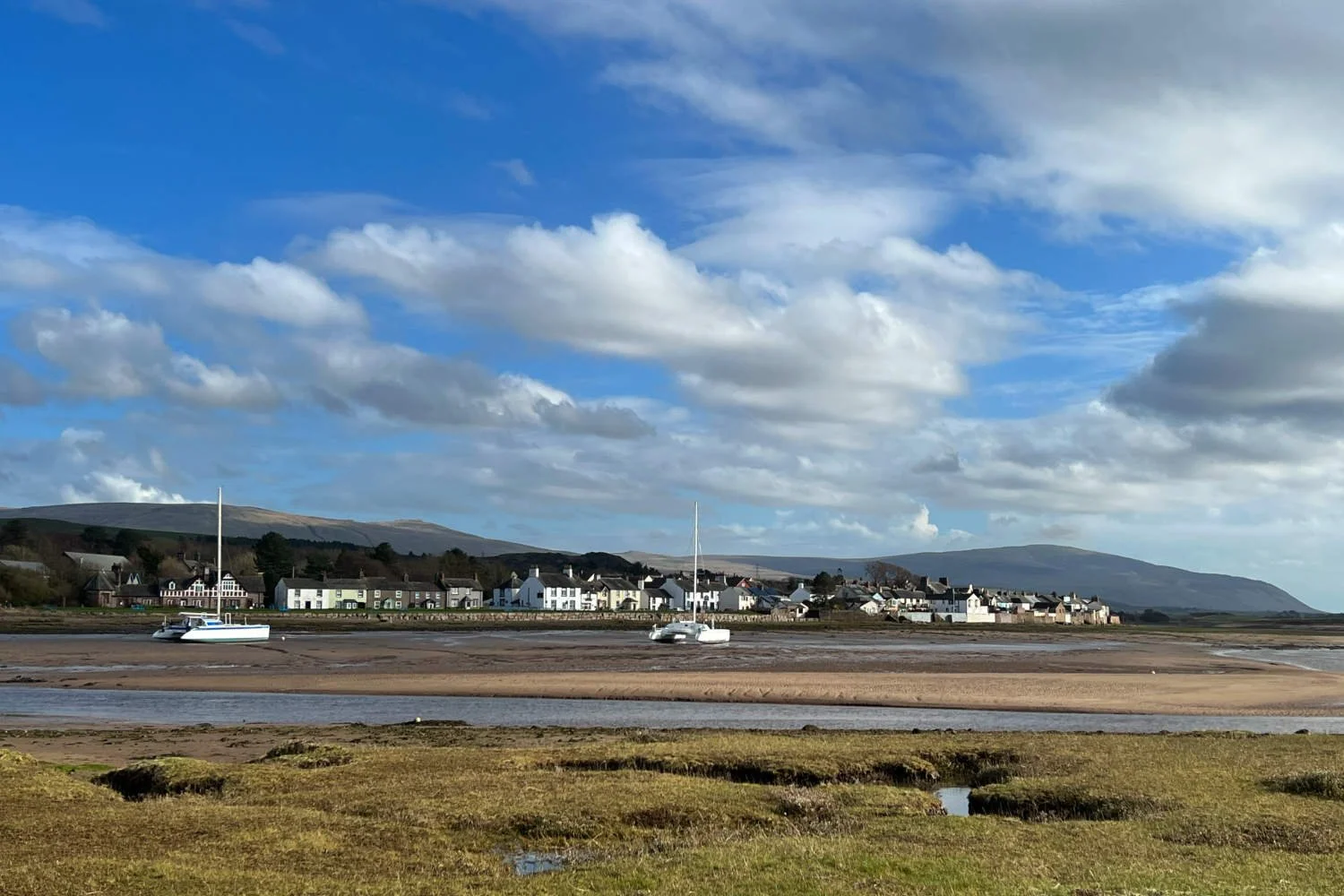 The Esk estuary at Ravenglass with the Lakeland hills as a backdrop